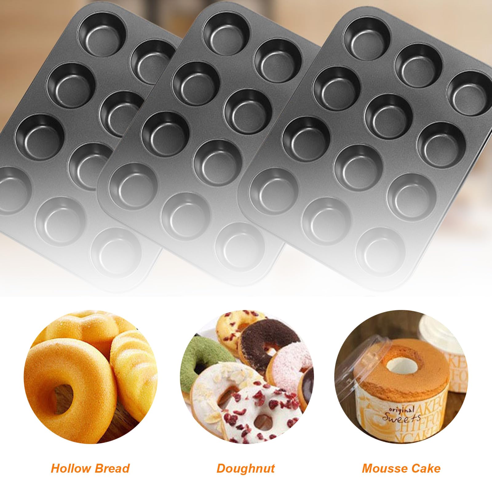 Set 2 Teglie Per Muffin Antiaderenti In Silicone – 12 Stampo, 30x22 Cm, Per Cupcake, Brownies E Budini