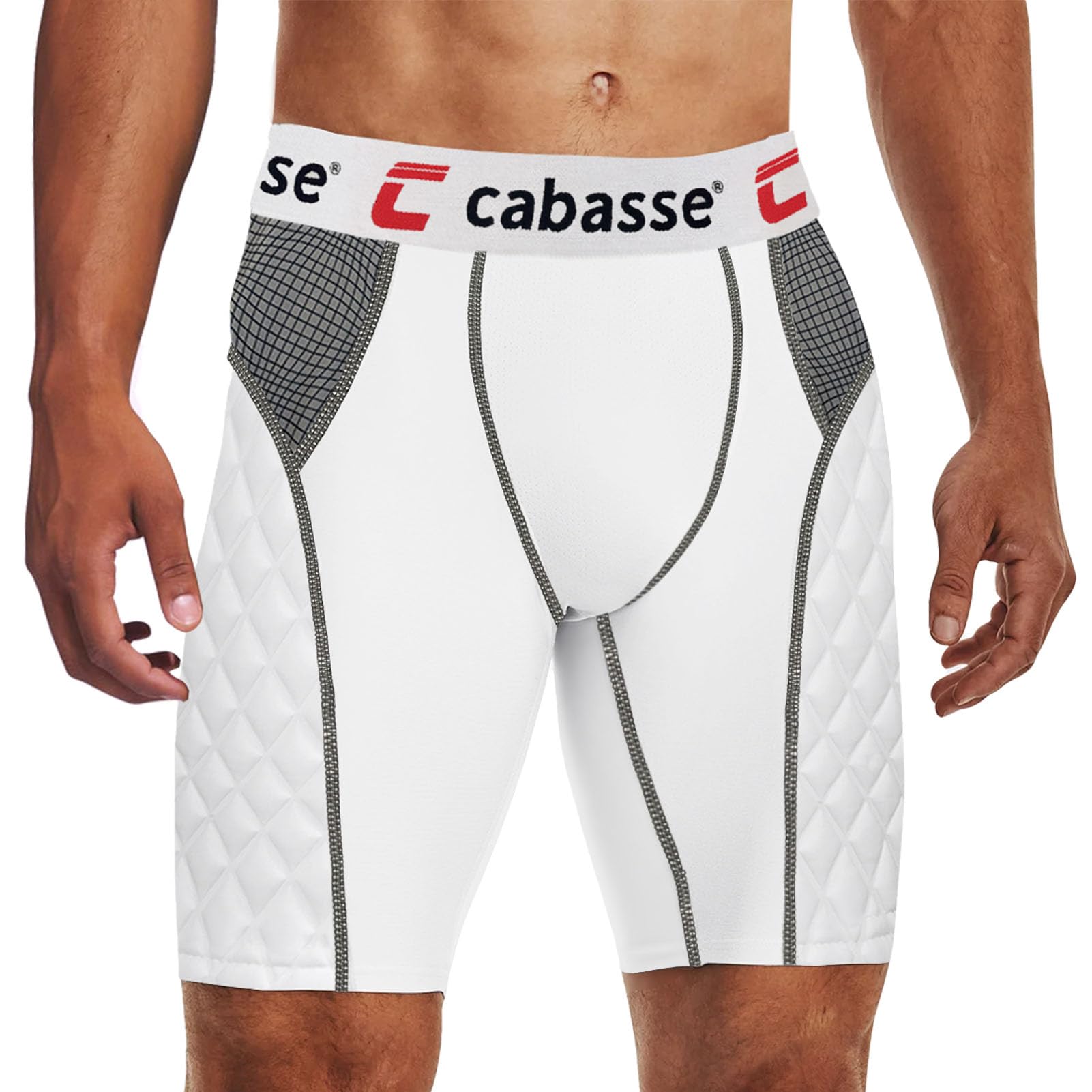 Cabasse Elite Short coulissant rembourré pour adulte avec poche de bonnet, short coulissant pour homme pour baseball et football