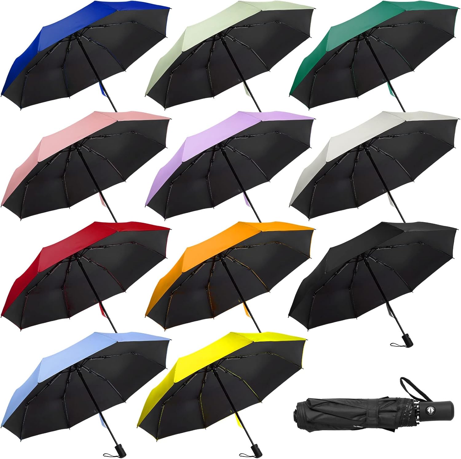 Reginary 12 Pcs UV Umbrellas Bulk Sun Protection Umbrellas