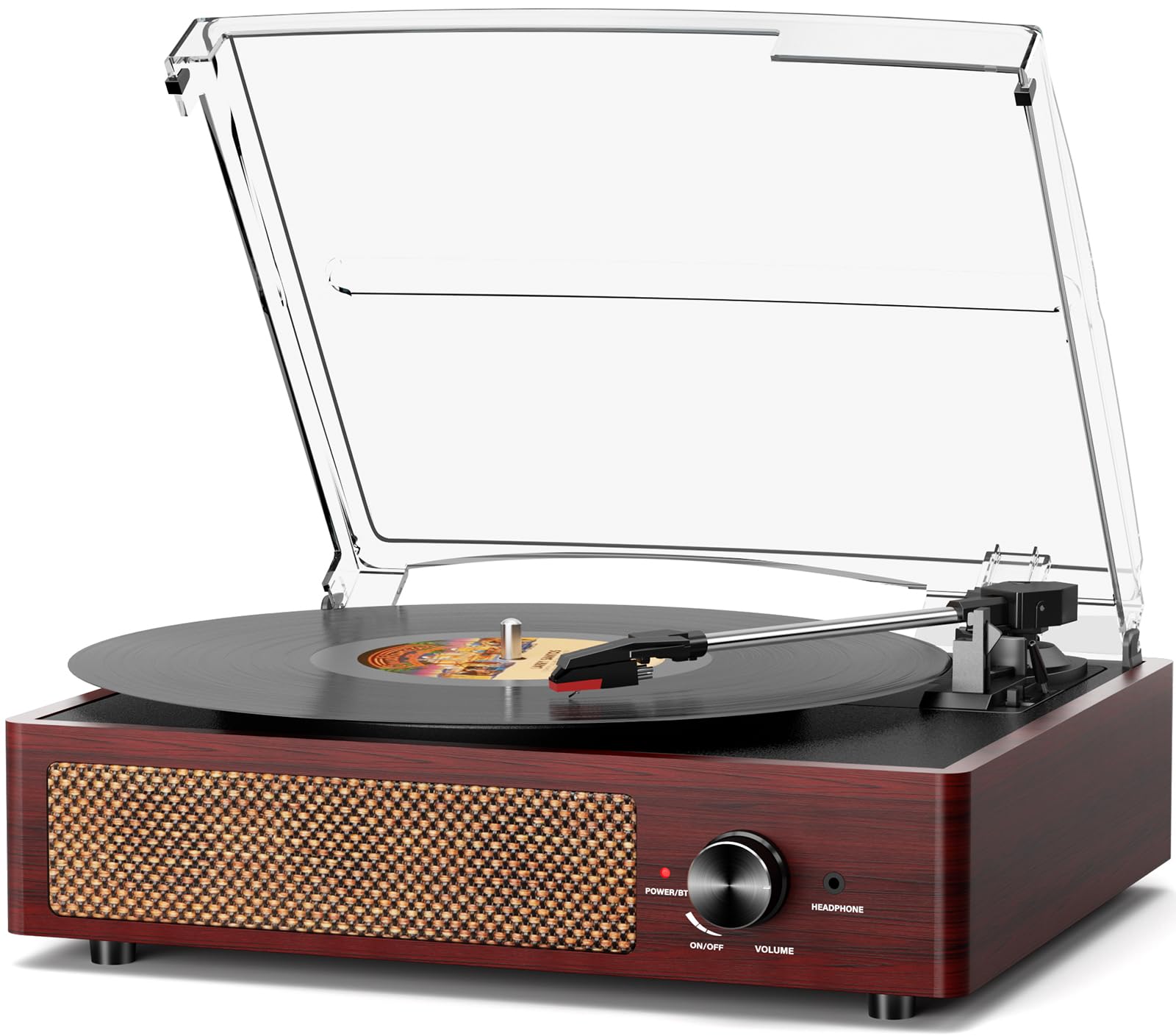 Photo 1 of Cotsoco Vinyl Record Player - Red Wood