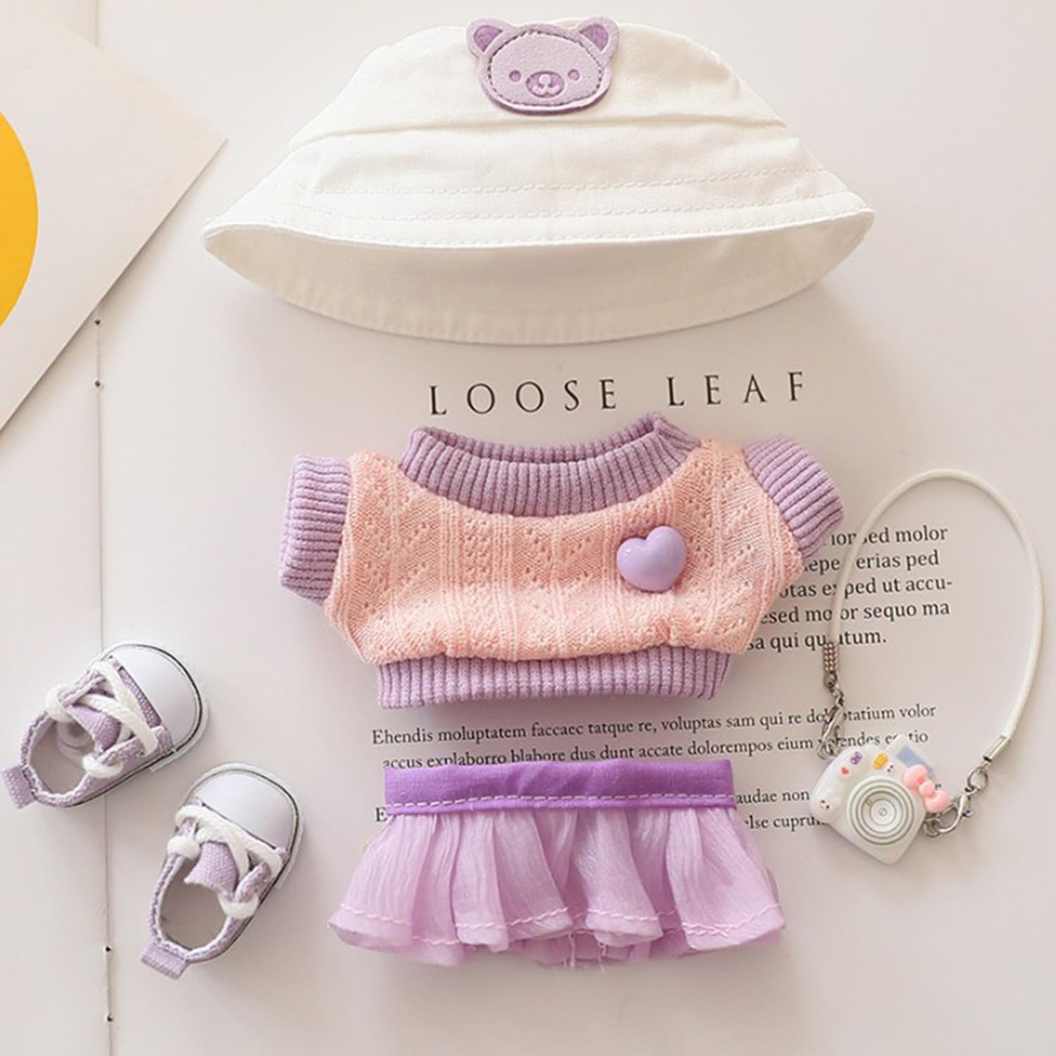 Clothes for 17cm Dolls Sweater Clothes Accessories(No Doll Only Clothes), Stylish Outfit Suitable for 6.69inch (17cm) Doll Soft Clothing Replacement(