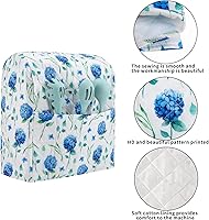 Vista 3 de Funda para batidora de pedestal, diseño hortensias, compatible con batidoras KitchenAid y Hamilton de 5 a 8 cuartos de galón, decoración