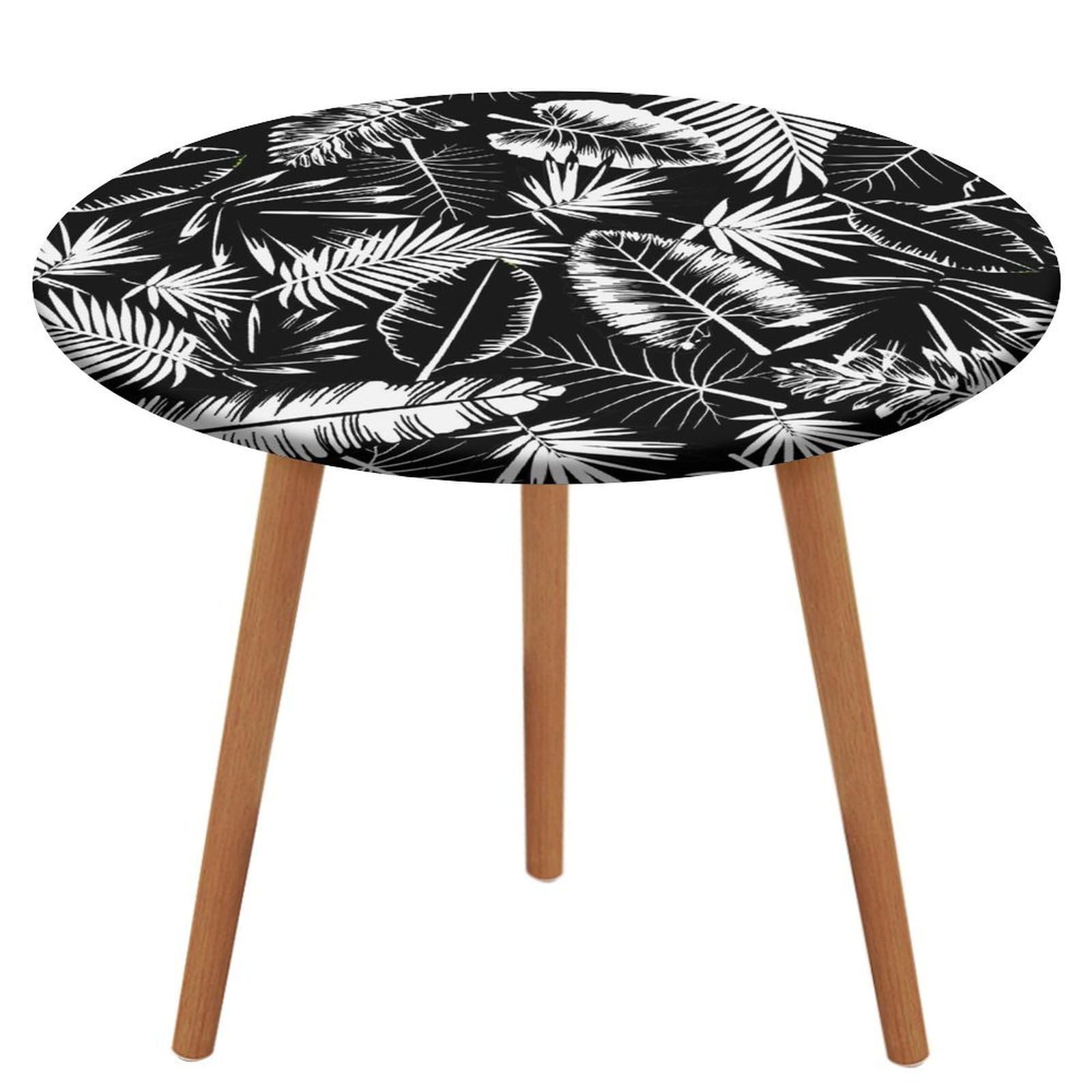 MZGFAQ Black Leaves Dining Table Cover Water Resistance Tablecloth For Home Restaurant Party
