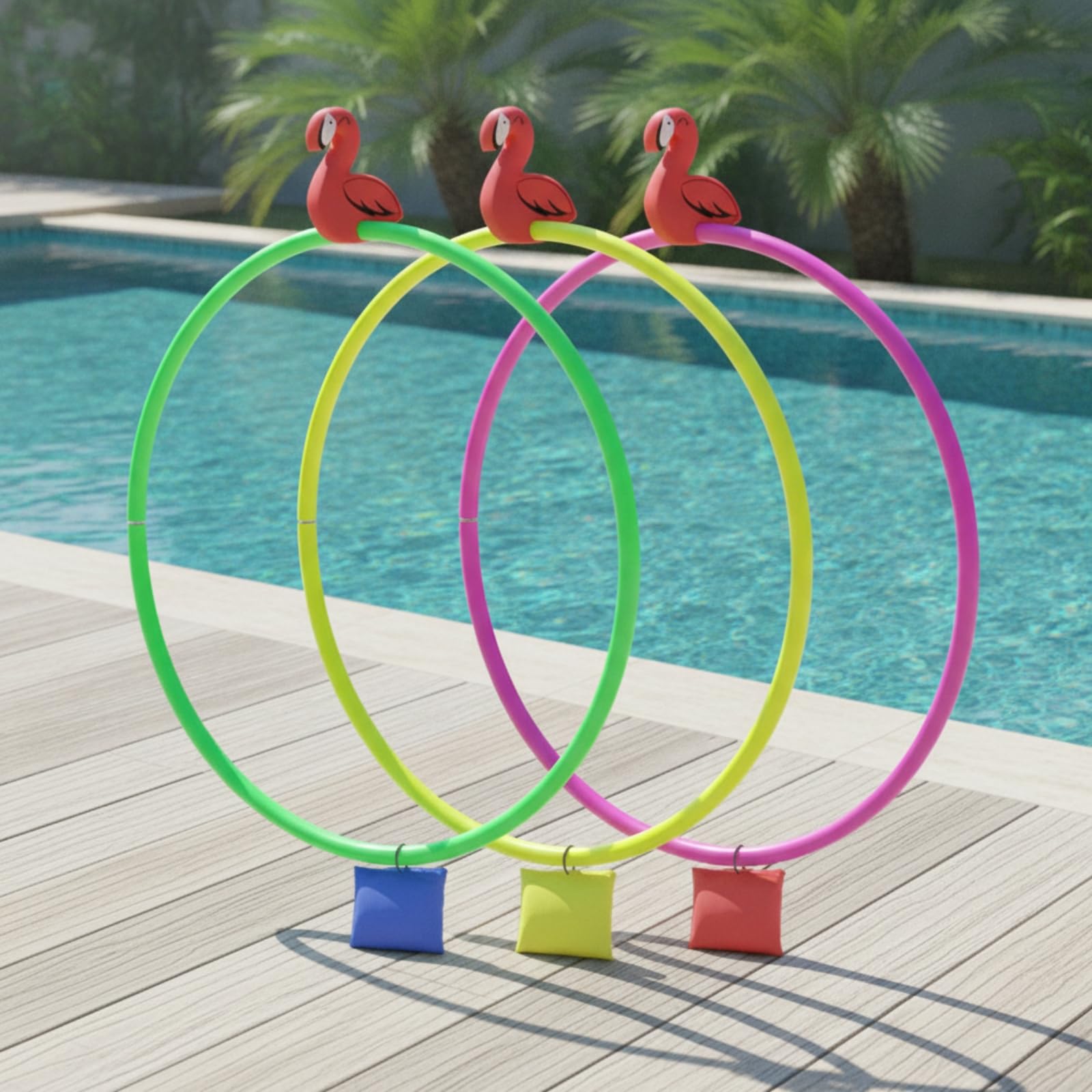 3 Pièces Anneau Natation avec Lest Léger Anneau Plongée Visible Jouet Aquatique pour Enfants