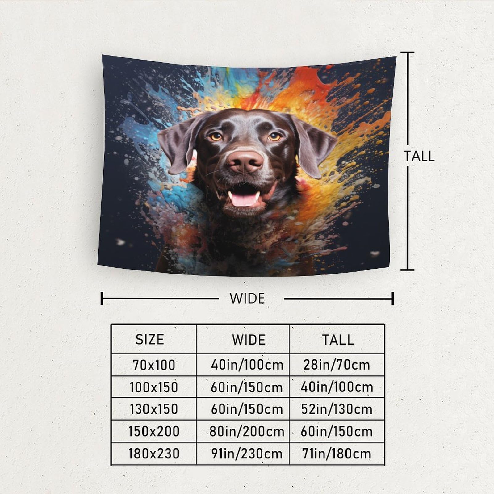 Coperta da parete con stampa 3D di Labrador Retriever, decorazione per la casa, poster da parete, arazzo da appendere alla parete, in morbido poliestere, per camera da letto, decorazione da spiaggia