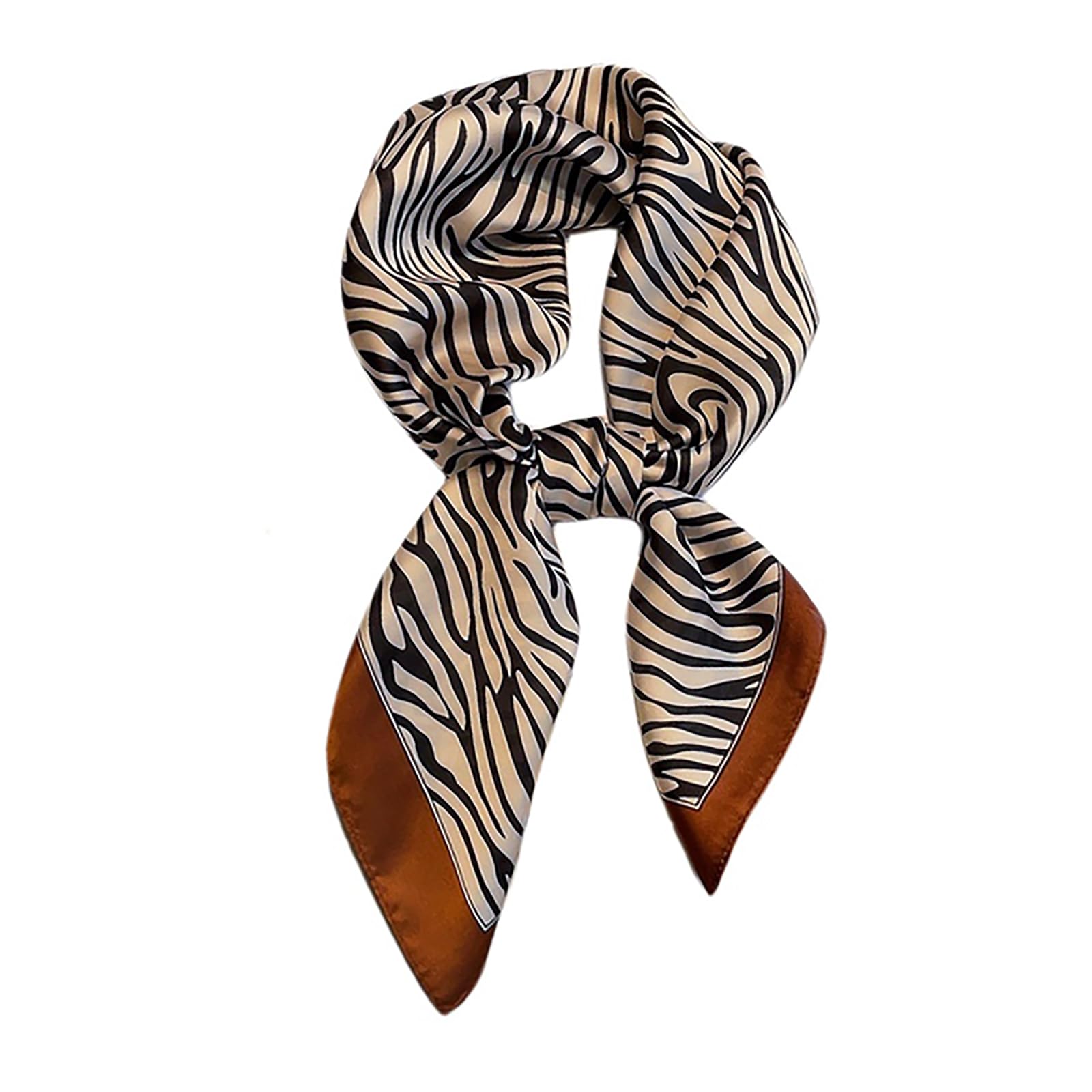 CYian Silk Feeling Head Scarf Fashion Medium Square Neck Scarves for Women Lightweight Hair Bandanas Scarf for Handbags Hair Scarves Gift Zebrastripes