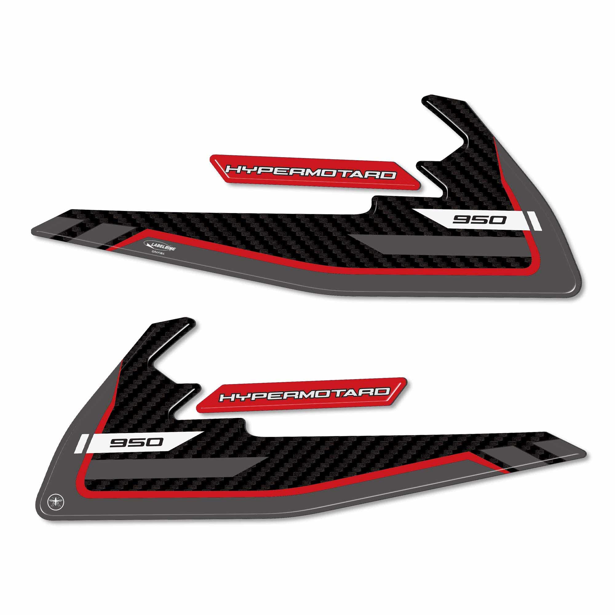 2 PROTEZIONI 3D LATERALI SERBATOIO compatibili per MOTO DUCATI HYPERMOTARD 950