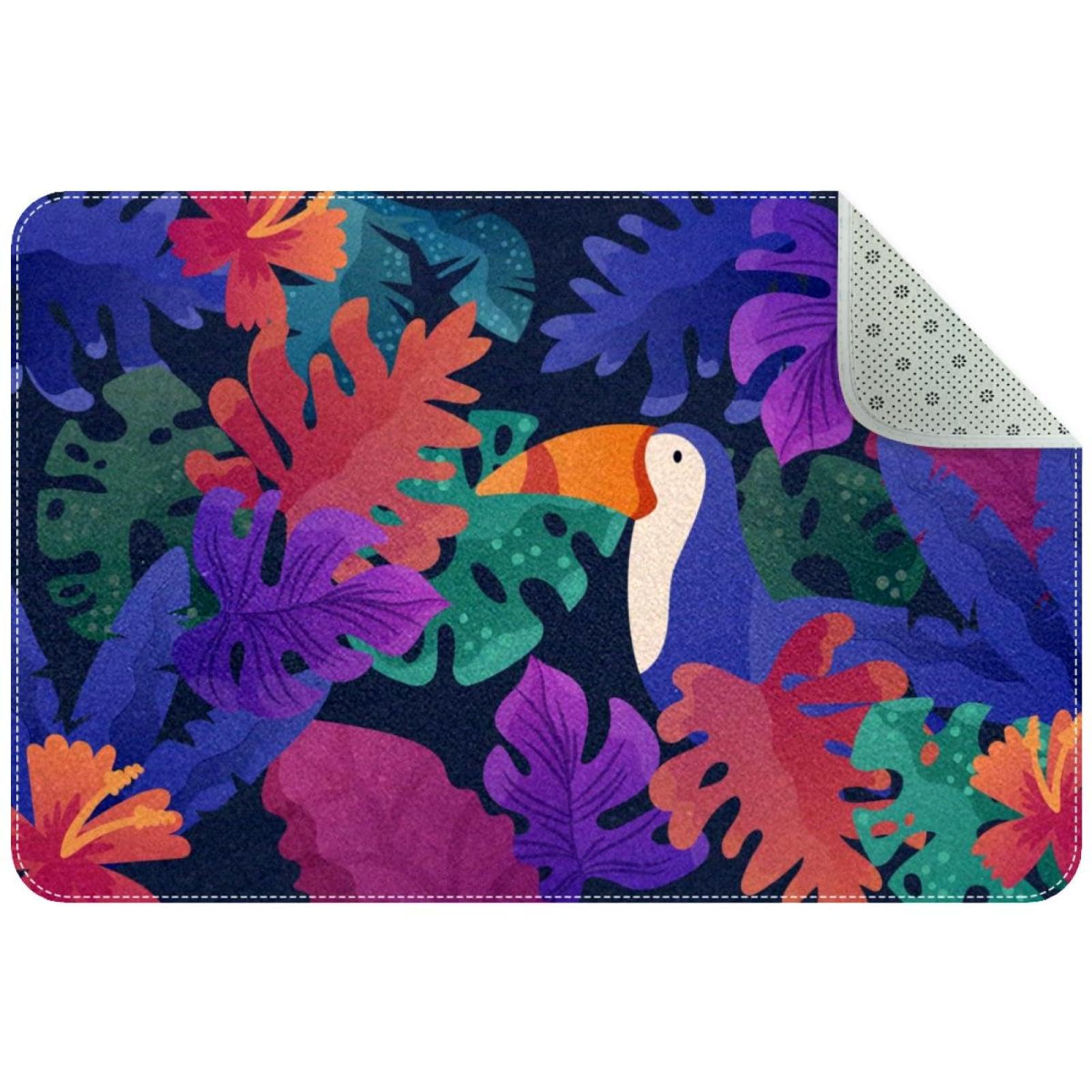 Paillasson rectangulaire toucan 80x50 cm antidérapant pour entrée et jardin