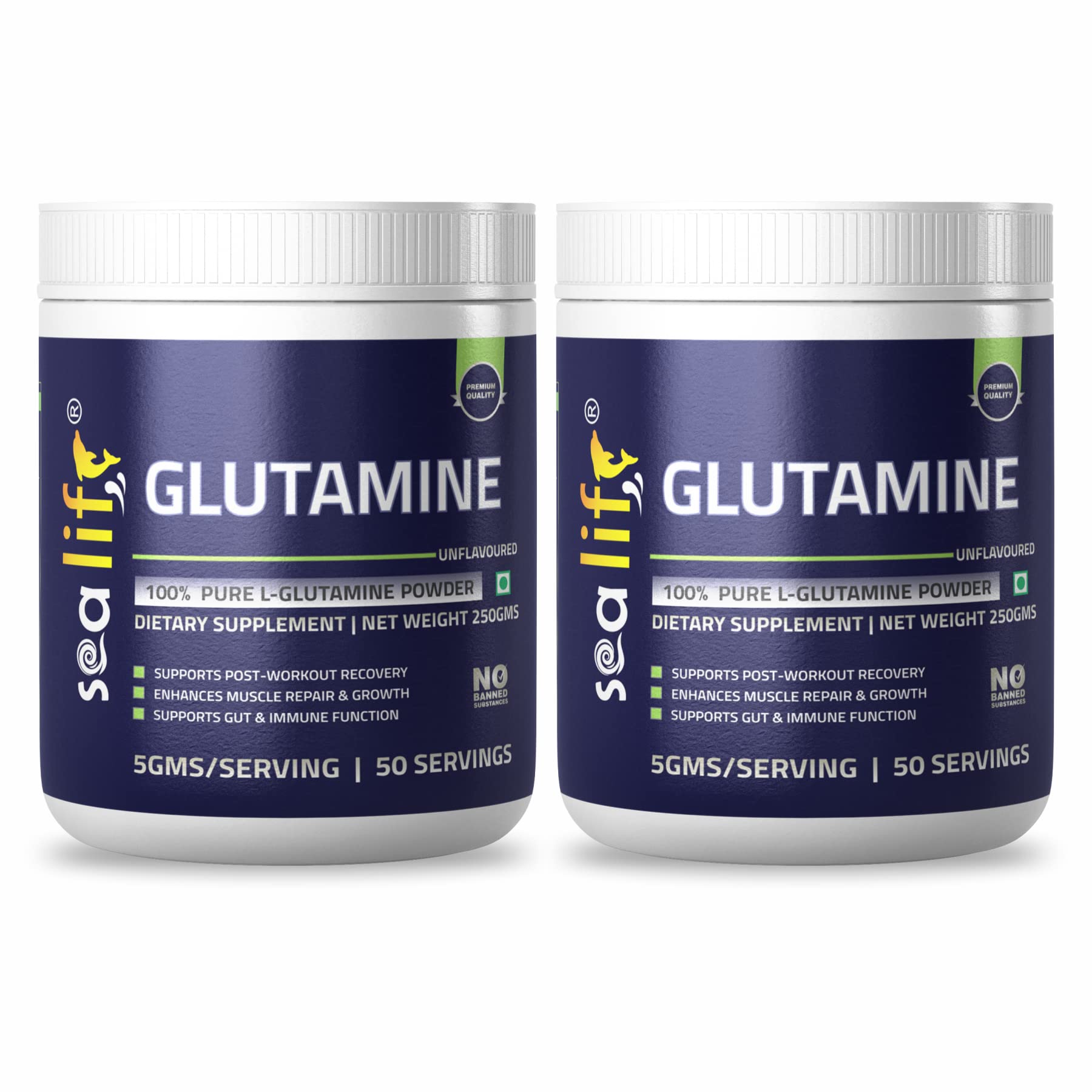 Sea Life 100% Pure L-Glutamine | Glutamine Powder, Amino Acid | Post Workout Supplement for Muscle Growth & Recovery - 250g, Unflavoured (50 Servings) For Men & Women. Pack of-1 — Amazon image 9
