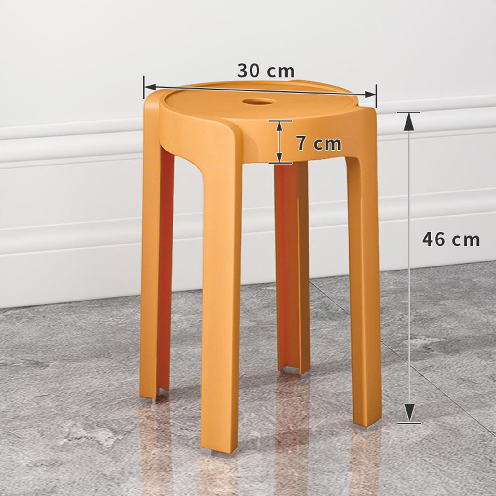 6 sgabelli impilabili in plastica, sgabelli da bar rotondi portatili con schienale scoperto, capacità di carico 150 kg, sedie leggere e colorate per casa, aula all'aperto, cucina e caffè