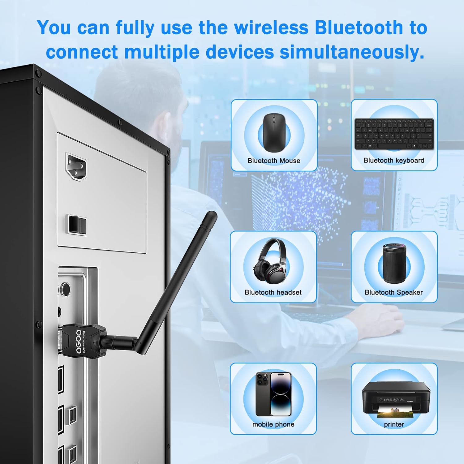 Multiple Bluetooth devices connected to a PC via the adapter