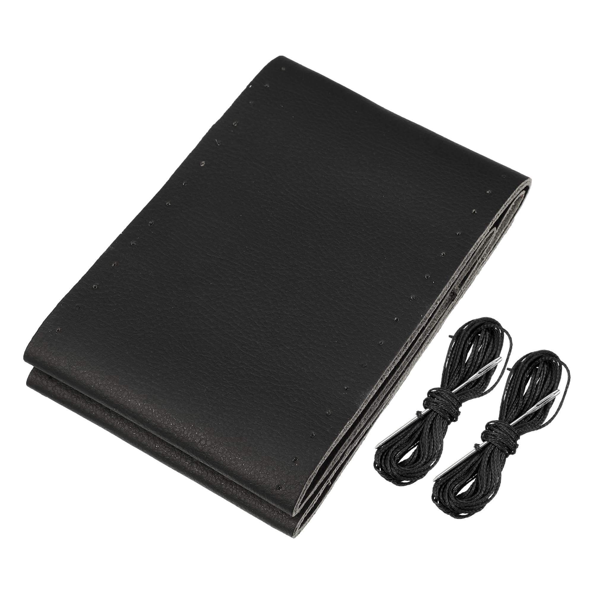 uxcell Funda cosida a mano para volante de coche con aguja e hilo, ajuste universal, 41-43 cm de diámetro