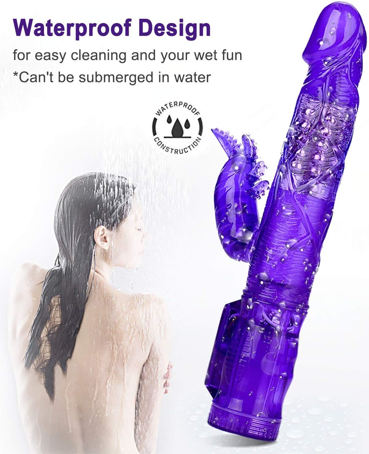 G-spot Rabbit Vibrator, BOMBEX Rotating Dildo Clitoral Stimulator for Beginner, Waterproof Orgasm Massager Classic Adult Sex Toy for Women (Purple)