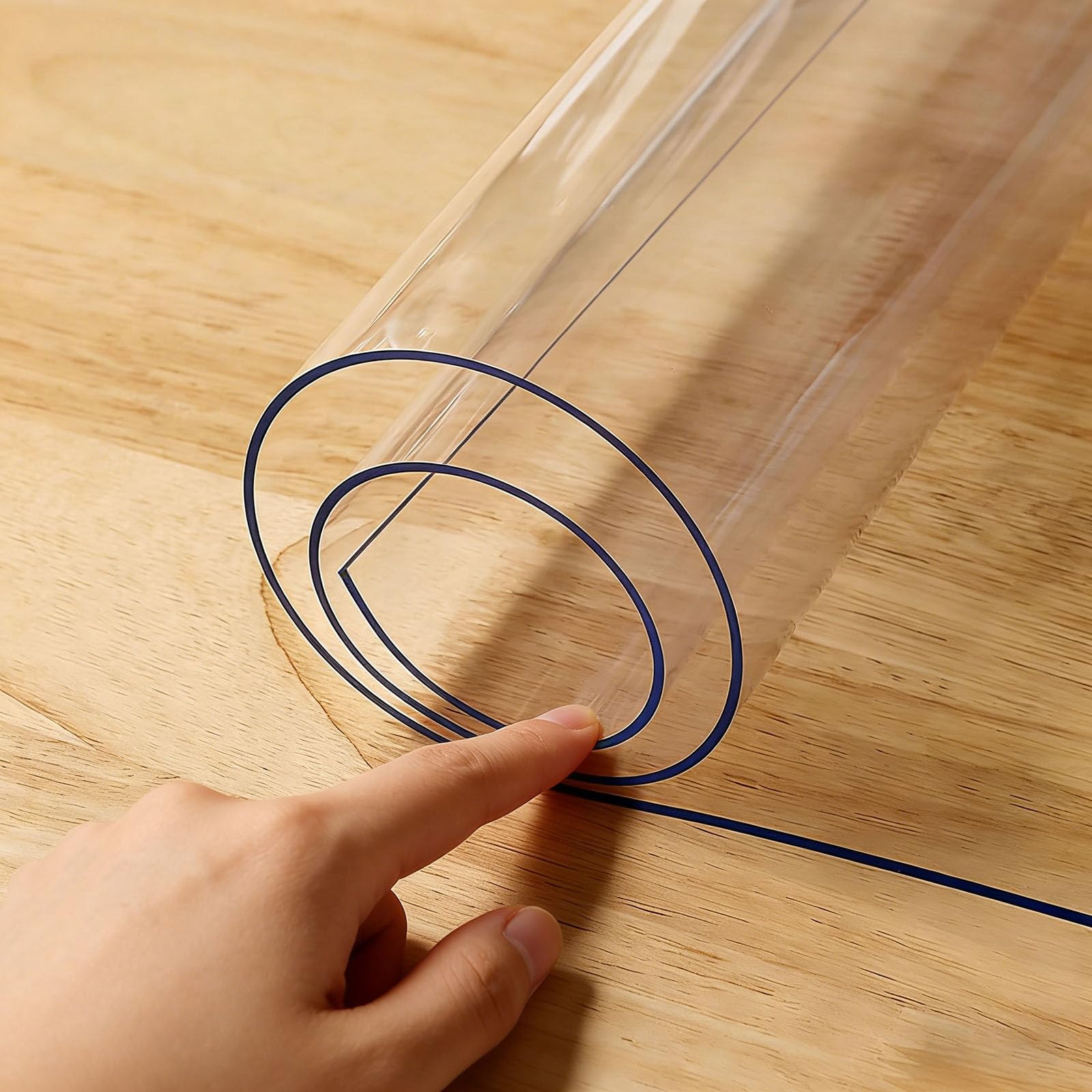 Nappe Rectangulaire 45 x 172 cm Lavable et Résistante Film de Protection de Table Transparent - Différentes Tailles pour La Maison et La Cuisine, Angle Droit