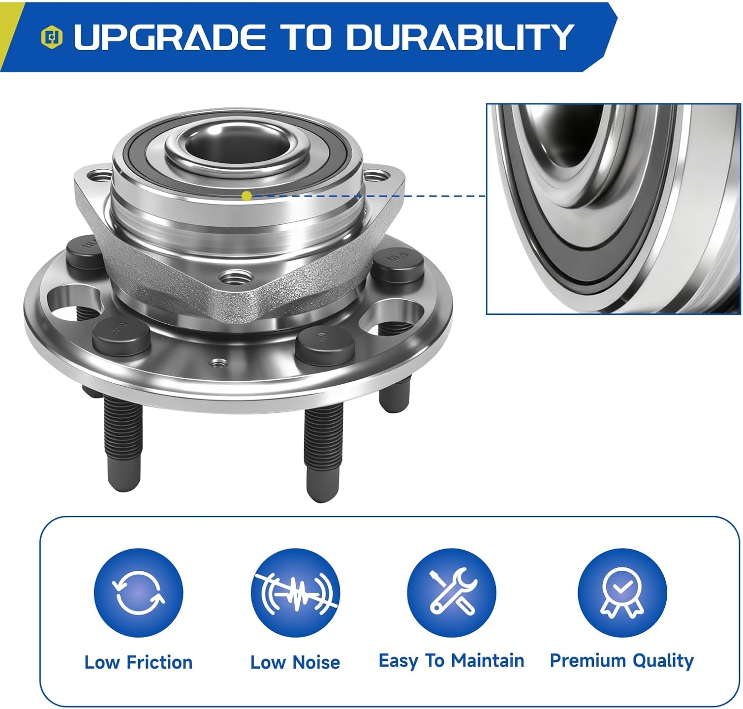 Vextone 513288 2X Front/Rear Wheel Bearing Hub Assembly for Chevy Malibu 2013-2015 Impala 14-17 20, for Cadillac CTS XTS 13-17, for Buick Lacrosse Regal 11-17, for GMC Terrain 10-17 5 Lugs w/ABS