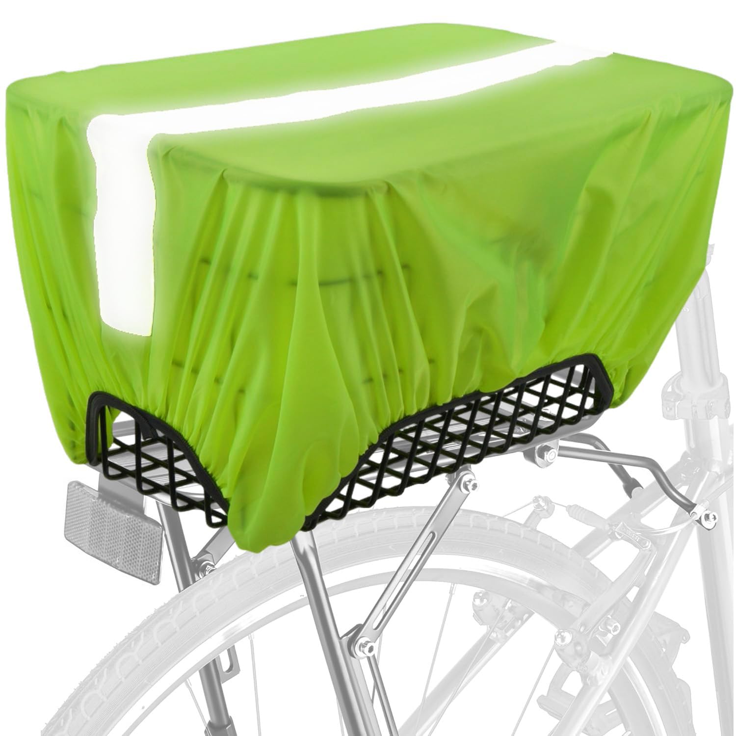 Copertura Impermeabile per Portapacchi Posteriore Bici con Banda Rifrangente e Bauletto