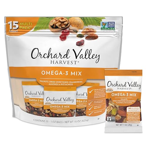 Miniatura 13 de Orchard Valley Harvest - Heart Healthy Blend, bolsas de 1 onza (paquete de 8), almendras, arándanos, nueces y garbanzos, sin gluten, sin OMG, sin