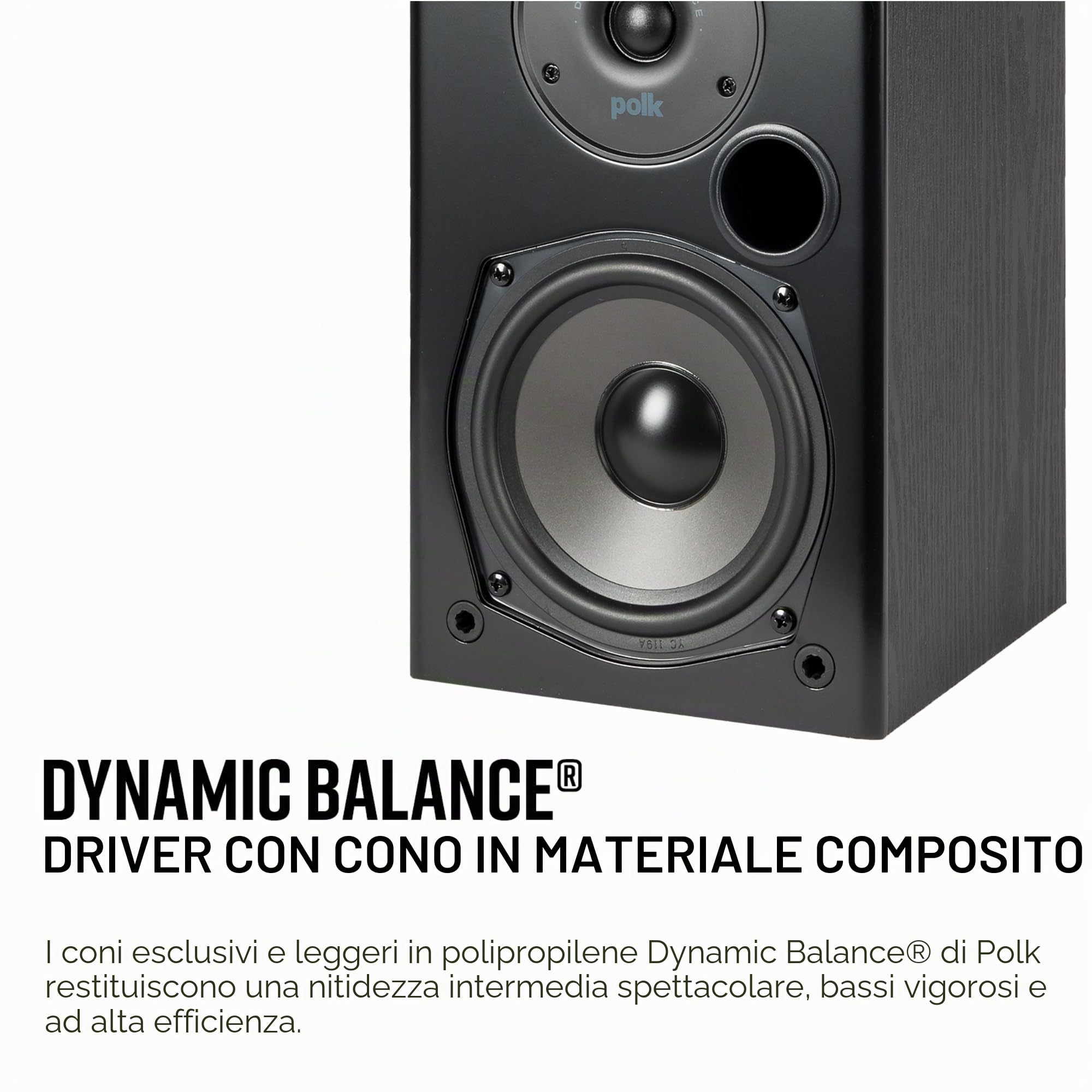 Polk Audio 19040 Diffusore Bookshelf a 2 Vie, Nero
