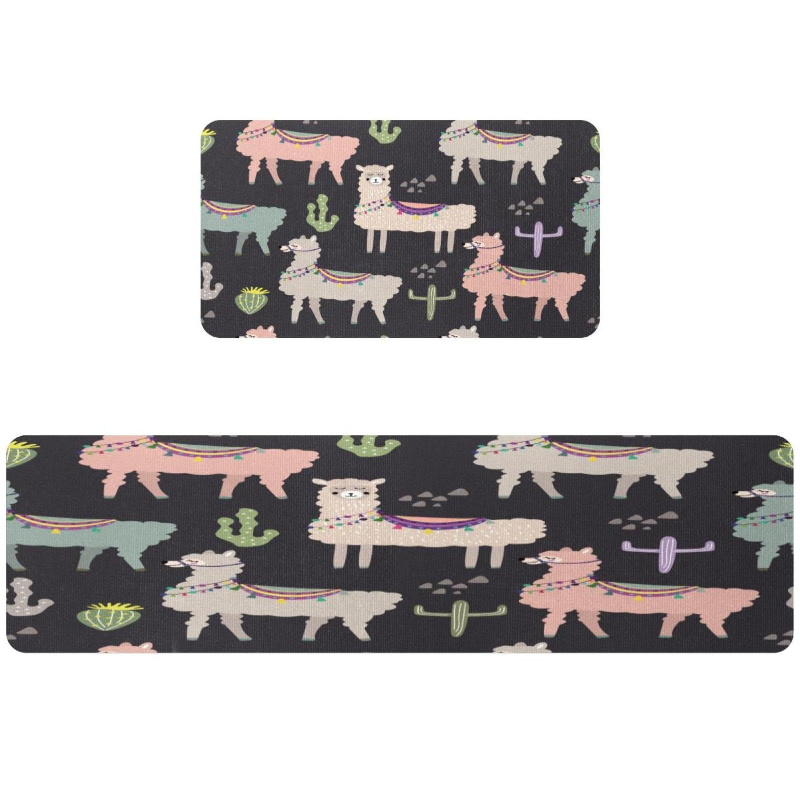 Tapis de cuisine antidérapants lavables tapis de couloir motif lama