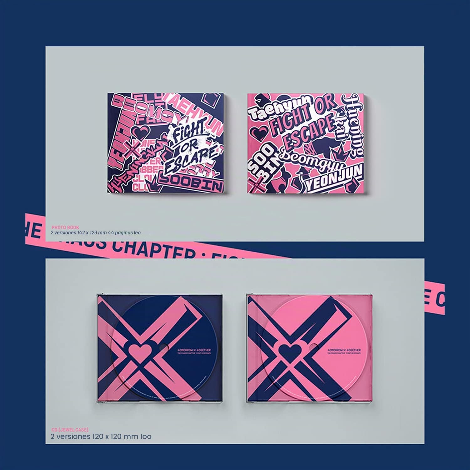 TXT The 2nd Album Repackage - THE CHAOS CHAPTER : FIGHT OR ESCAPE [ FIGHT:TOGETHER ver. ] Diary Post Card + Photobook + CD-R(Jewel Case) + Photo Card + Sticker + Mini Poster