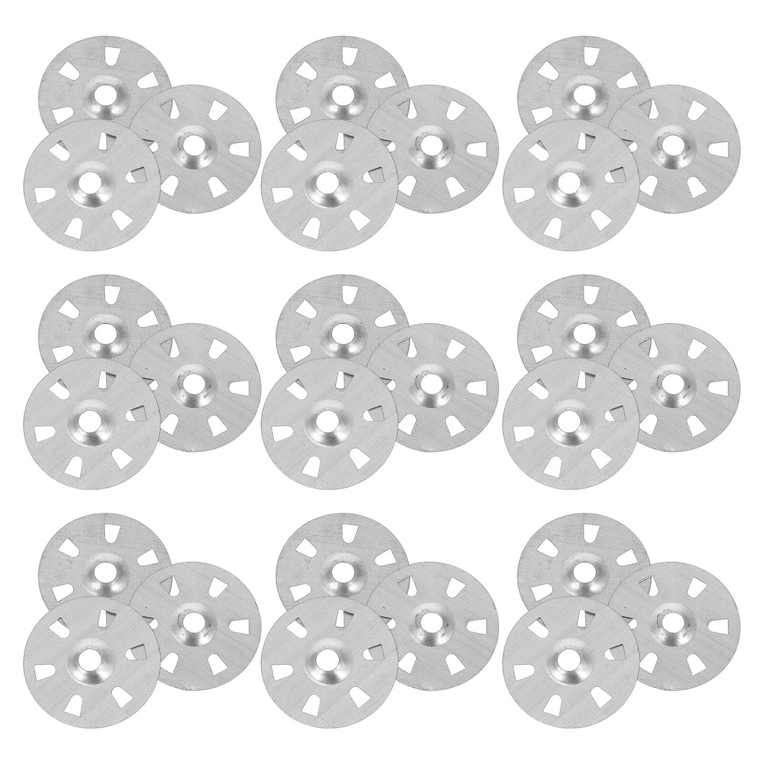 Tofficu 500pcs Metal Insulation Washer for Screw and Foam Board Load Washer Six-Hole Flat Metal for Panel Securing in Construction and Drywall Installation