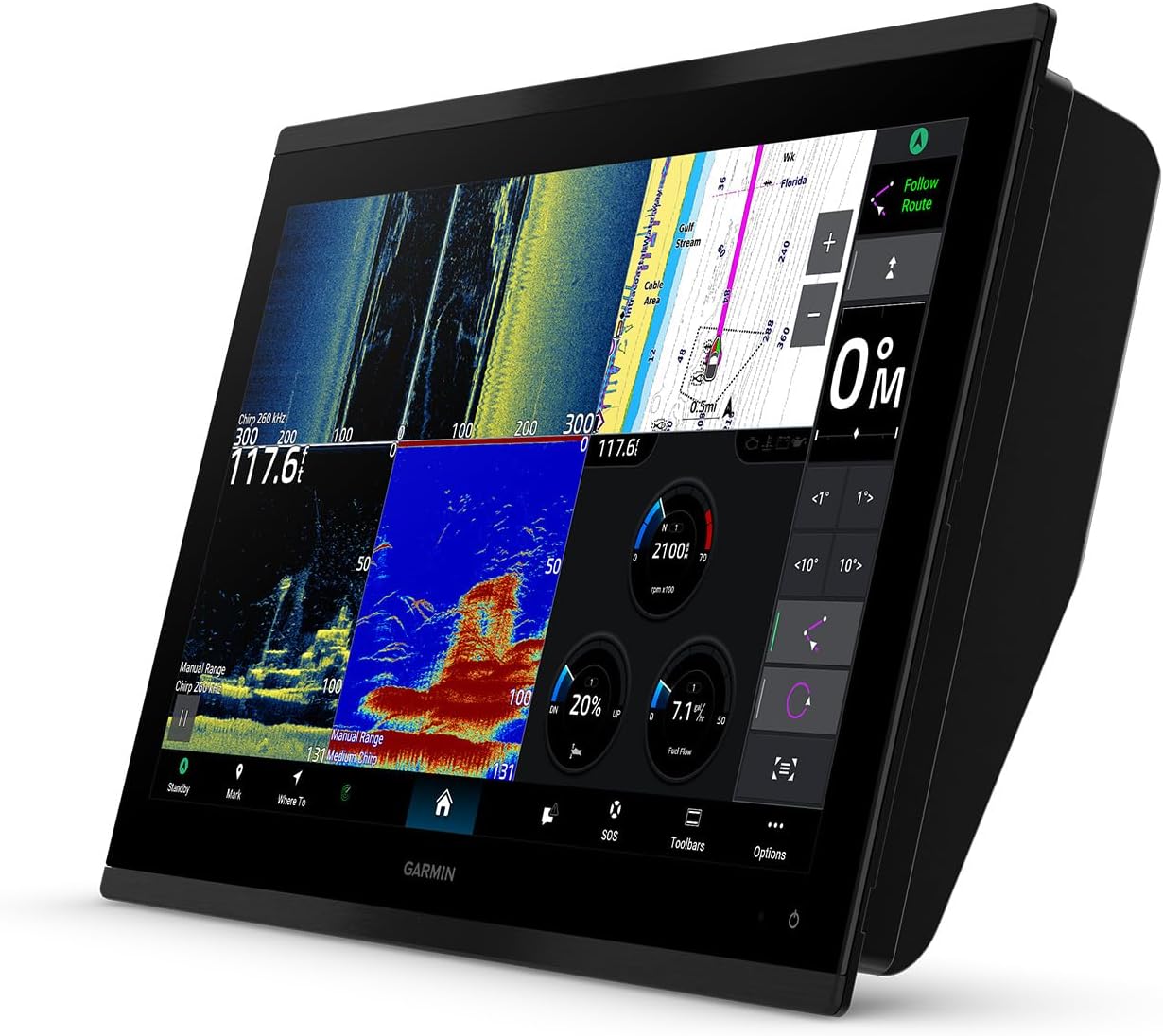 Garmin GPSMAP® 9013xsv, Premium 13-inch Chartplotter with a 4K Touchscreen Display, Built-in Sonar and Worldwide Basemap
