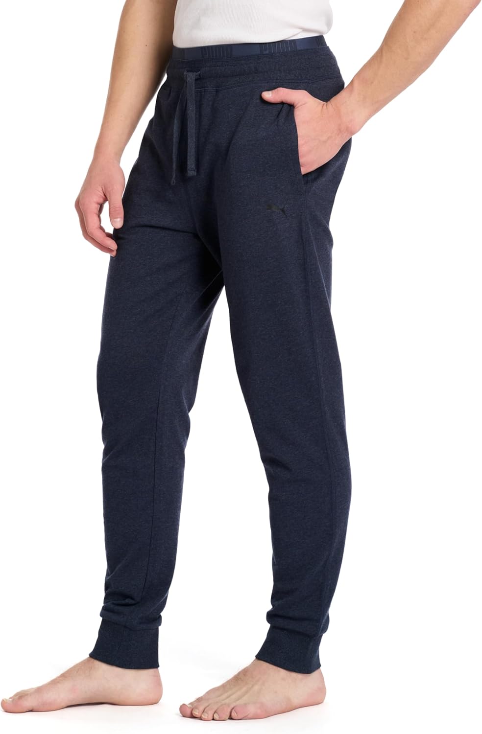 Puma Men's French Terry Lounge Pant with Dual Band and Drawcord