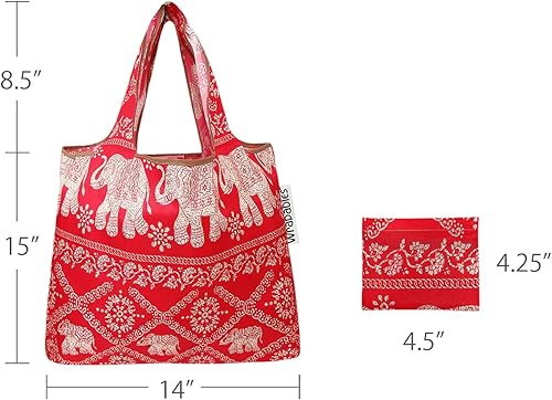 Miniatura 3 de allydrew Bolsa de comestibles reutilizable de nailon plegable (juego de 2)