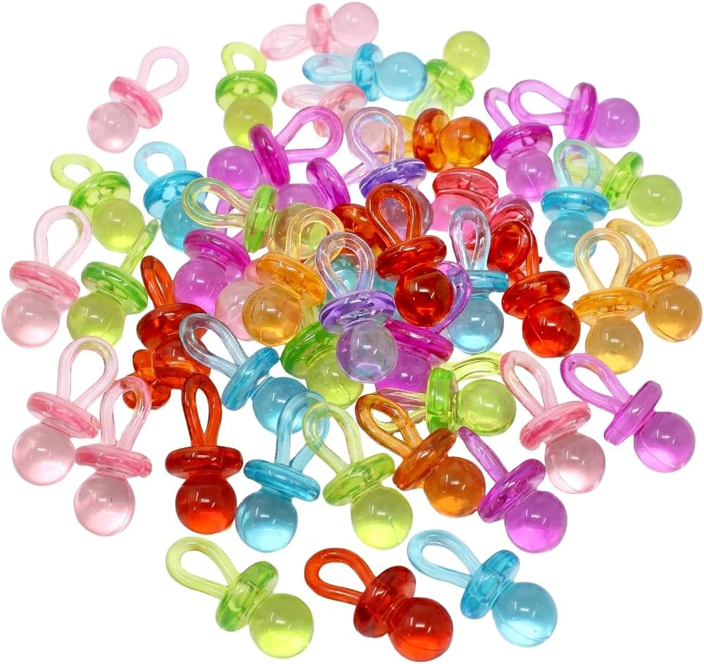 Bonka Bird Toys 1694 pk48 Colorful Acrylic Pacifier Parrot Budgie Lovebirds Cockatiel Foot Beak