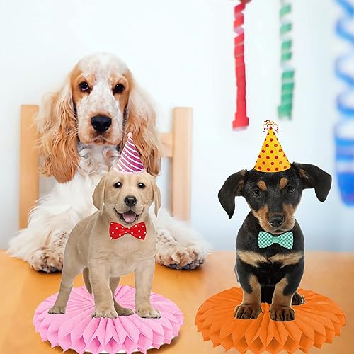Miniatura 9 de 13 piezas de centro de mesa de panal para perros y bebés, suministros de fiesta de cumpleaños para mascotas, decoración de mesa para fiesta de