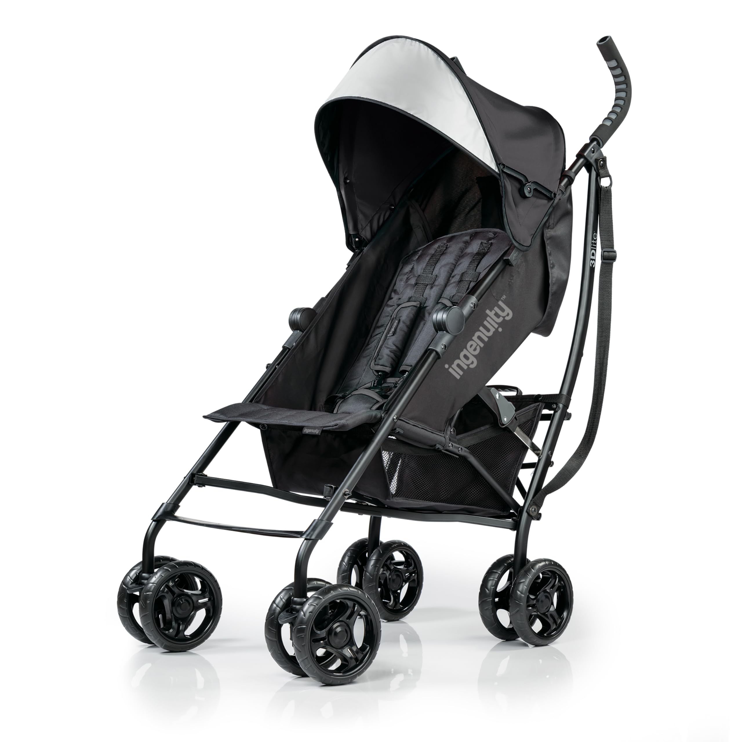 Amazon.com : 3Dlite Convenience Stroller,Jet BlackLightweight Stroller  with Aluminum Frame,Large Seat Area, 4 Position Recline, Extra Large  Storage Basket Infant Stroller for Travel&More : Baby