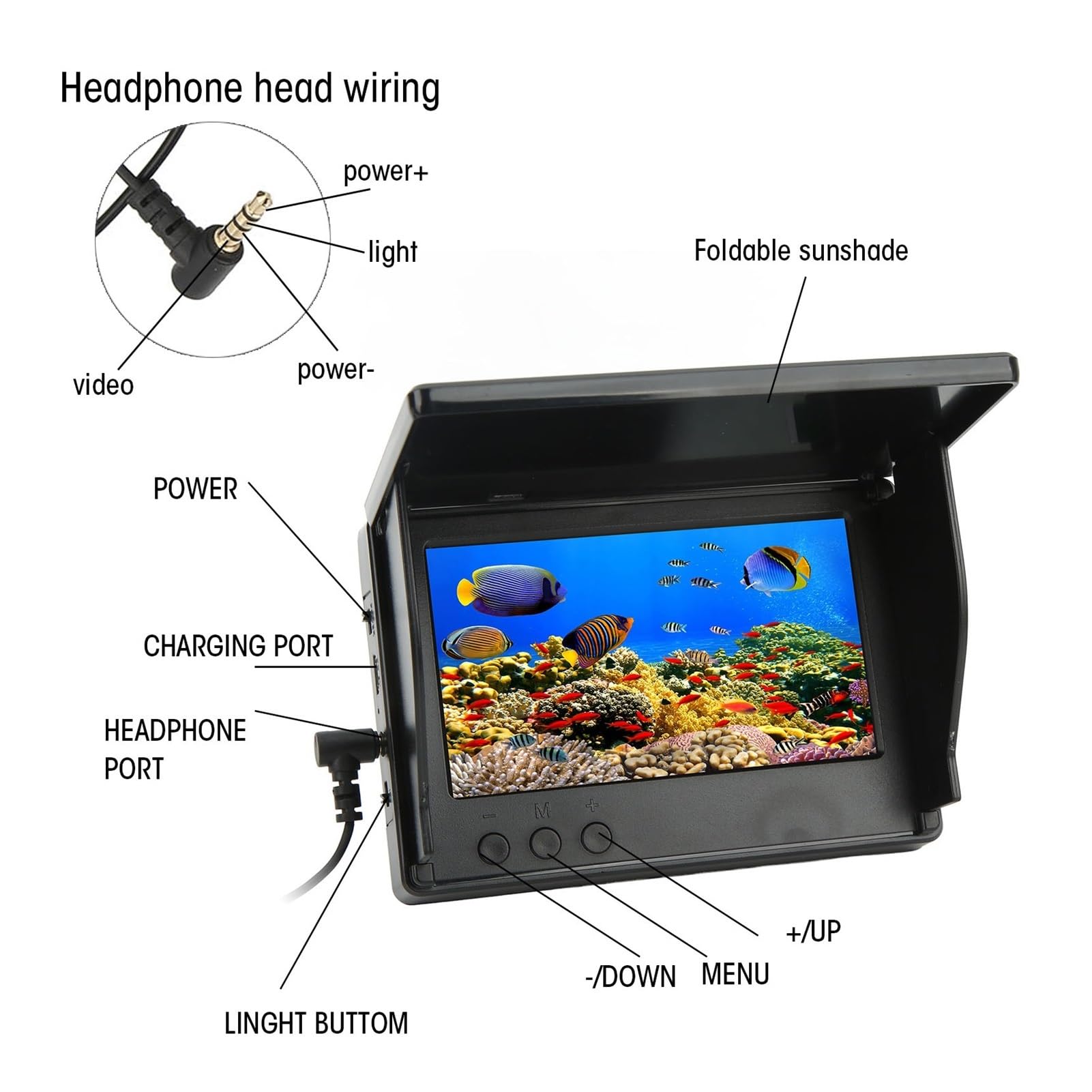 Fotocamera Per Pesca Subacquea - Fish Finder Con Display 4.3" Per Ghiaccio, Fiume, Barca - Foto 2