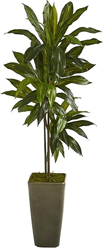 Miniatura 2 de Nearly Natural Planta artificial Dracaena de 3 pies en maceta de torre blanca