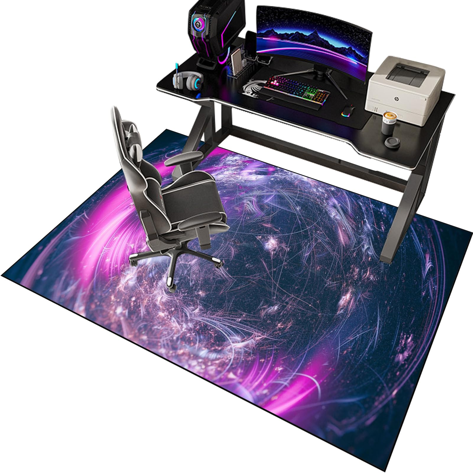EYKWKB 90 x 120 cm Gaming Chair Mat for Carpet Floors, Chair Mat for Hard Floor, Carpet Protector Chair Mat, Office Chair Mat Desks Mats Large, Floor Protector for Home Office Study Wooden Floors