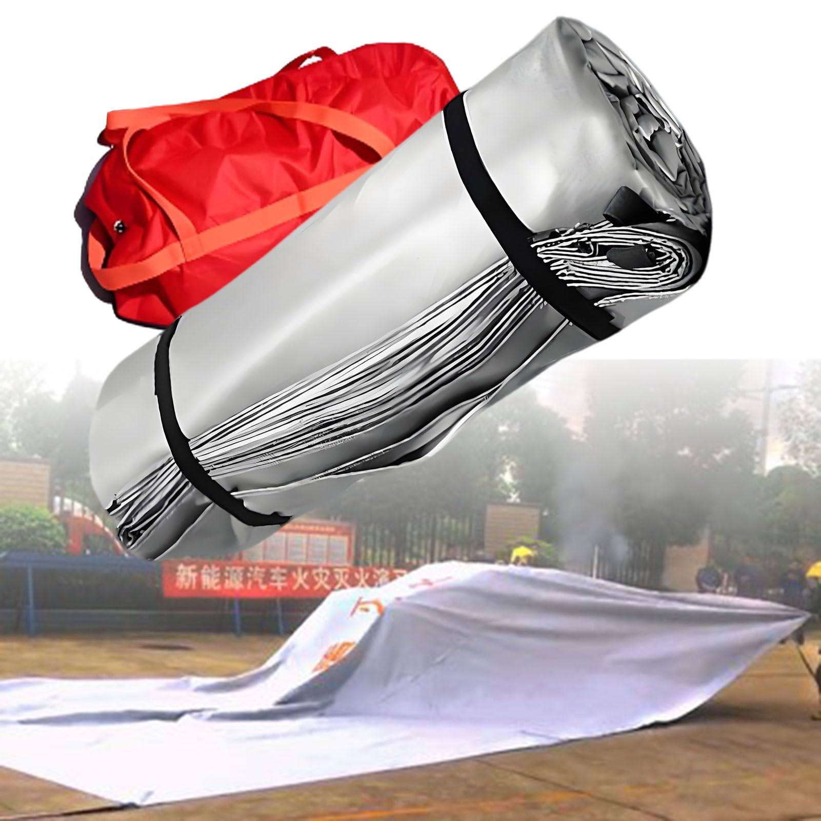ExoticaBlend Car Fire Blanket, Large Emergency Fire Extinguisher Blanket for Electric/Fuel Vehicle Accidents, Heat Resistant Fire Suppression Blankets 8x10m