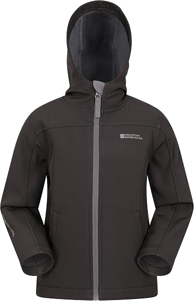Mountain Warehouse Exodus Kids Softshell Jacket - Breathable, Wind & Water Resistant, Fleece Lined Coat, For Boys & Girls - Best For Sping Summer & Hiking - 3
