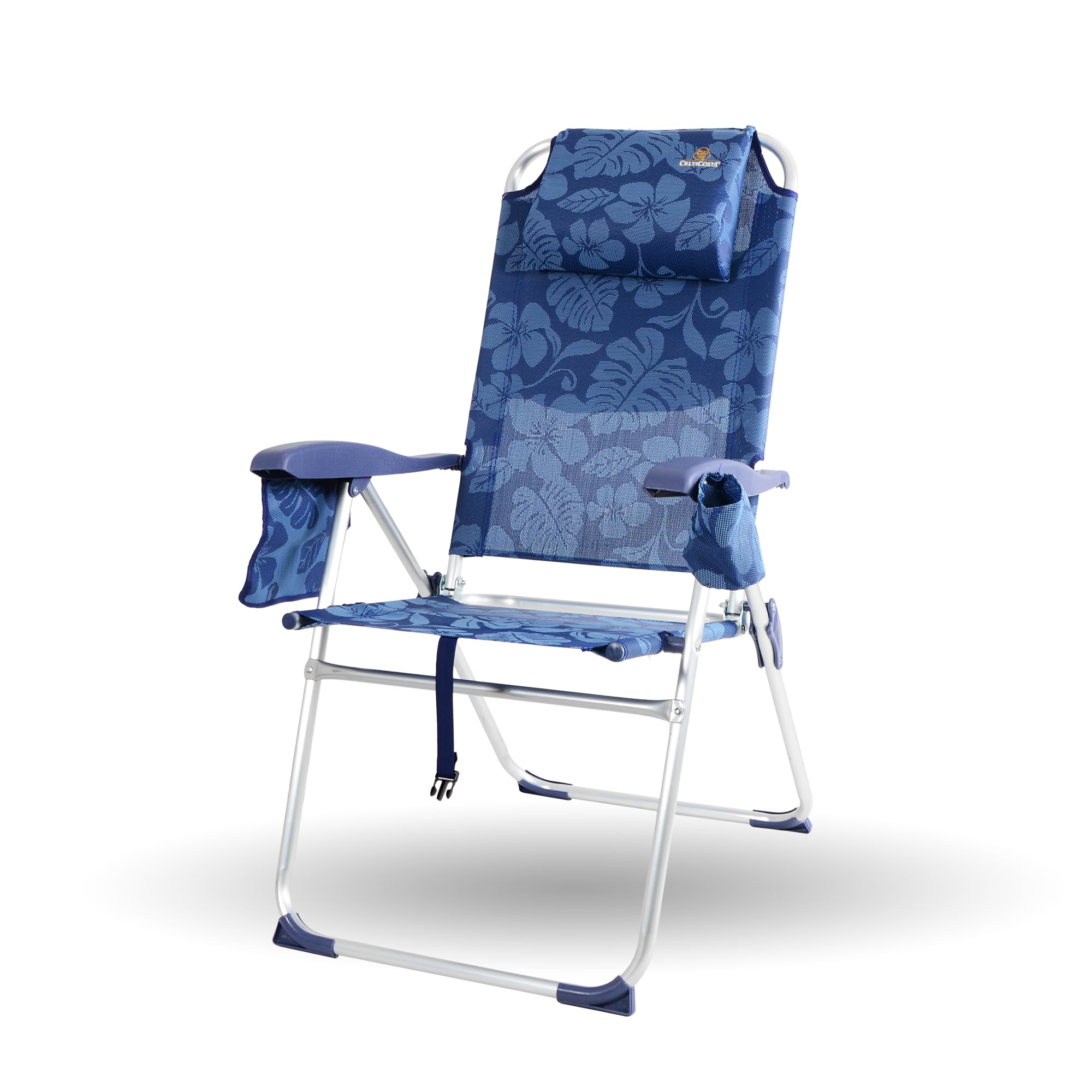 CREVICOSTA QUALITY MARK MARCAS DE CALIDAD Palmera 2081-3. Chaise de Plage Pliable avec accoudoirs et 8 Positions. Portable par sa Pratique Sac-Sac à Dos (Flowers)