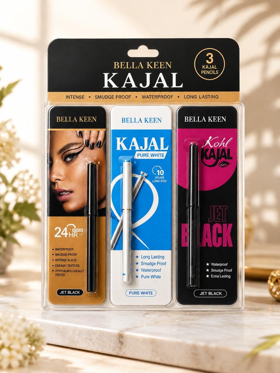 Intense Black Kajal Pencil | Smudge Proof, Waterproof, Long Lasting, Deep Black Finish | Smooth Glide Eye Kajal for Women (24H Wear)-image-29
