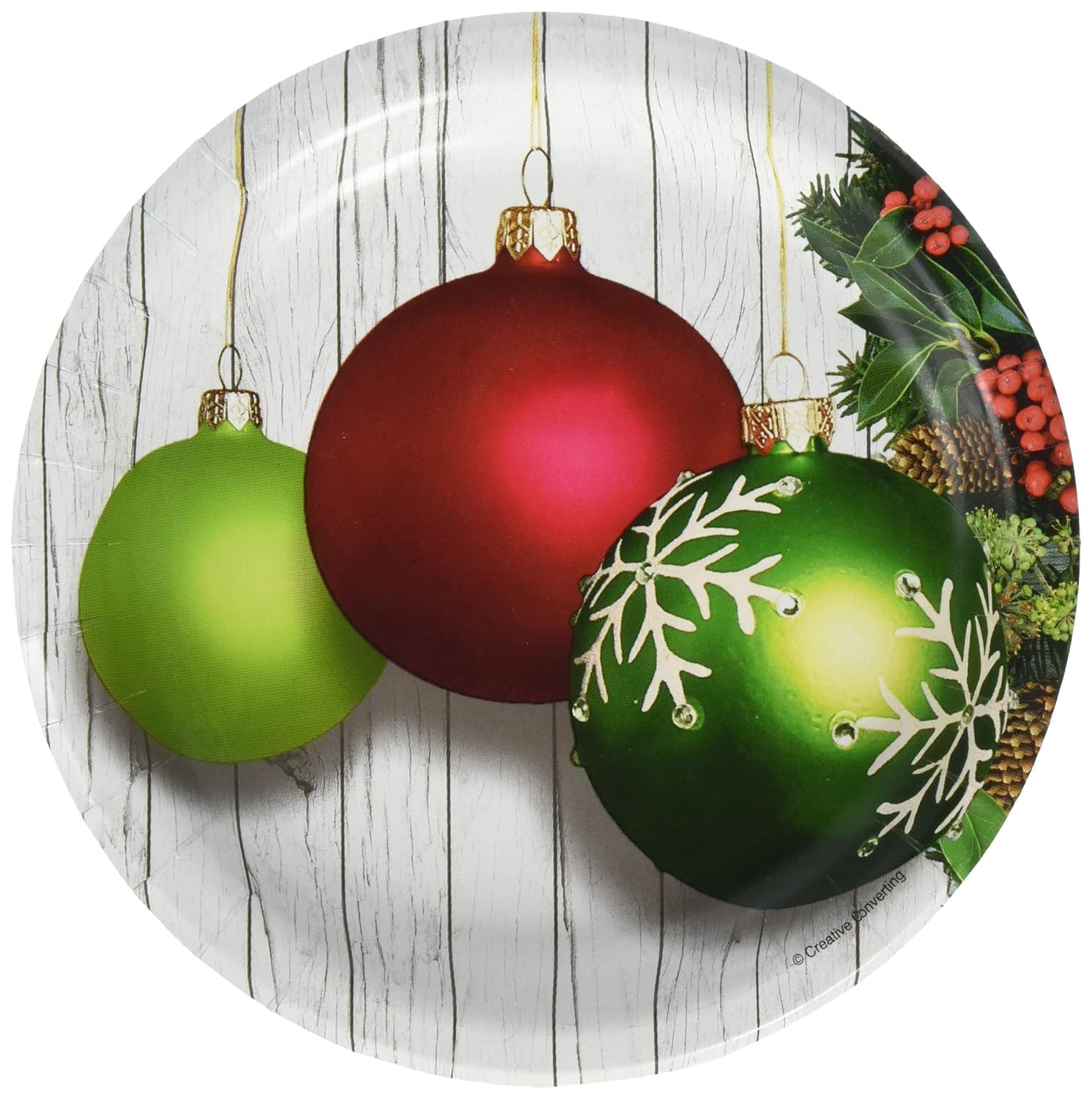 Christmas Ornaments Luncheon Plates 7in 8ct