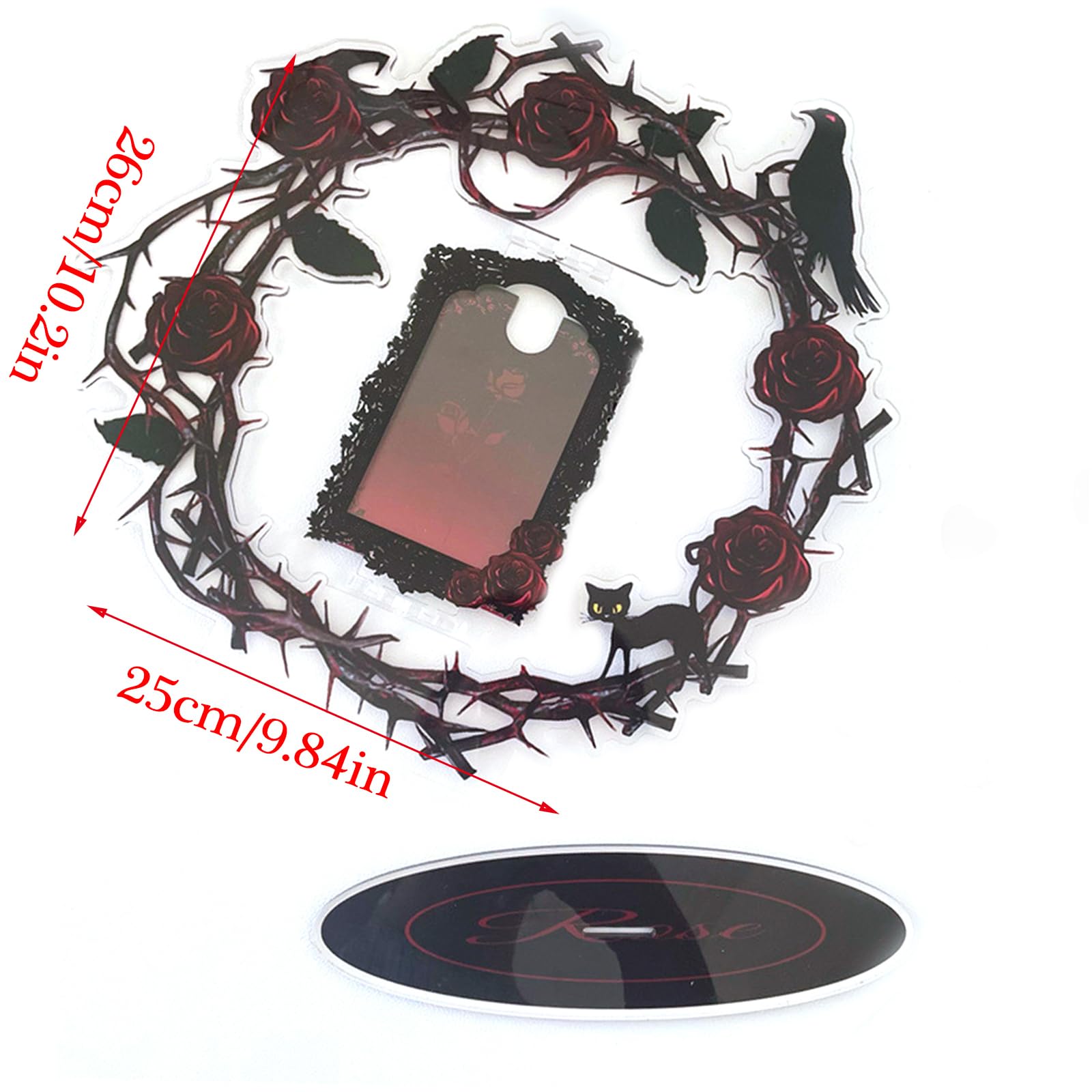 Cadre photo rotatif rose pour bureau - Support de carte acrylique - Texture acrylique - Convient pour la maison ou le bureau