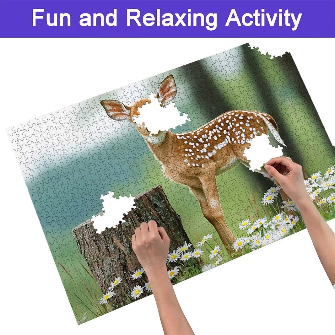 Puzzle 5000 Pezzi Arte per Adulti e Ragazzi, Puzzle Cervo in Legno per Adulti, Puzzles 5000 Pezzi Fiori Impegnativo per Tutta la Famiglia, Puzzles con Scatola per Decorazioni Casa, Regalo Donna, -7345