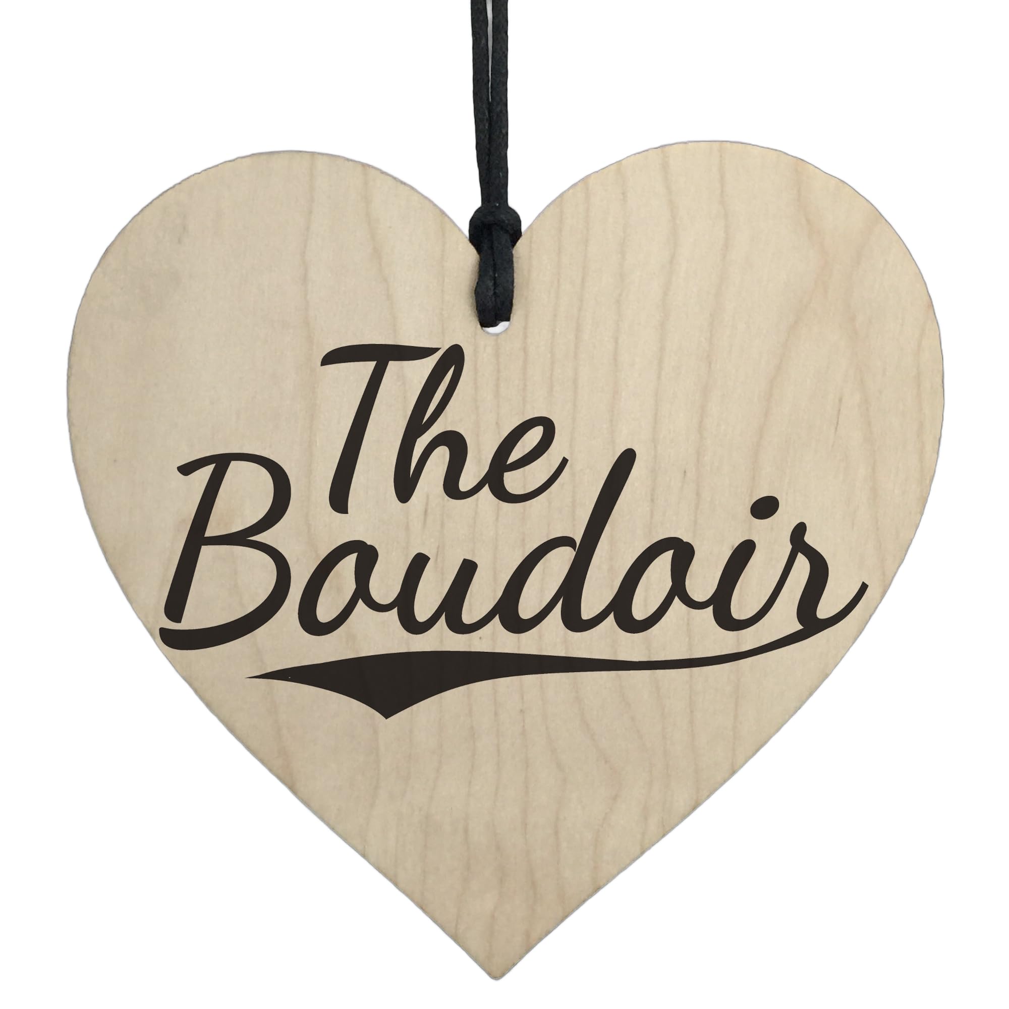 Red Ocean The Boudoir Wooden Hanging Heart Bedroom Door Plaque Shabby Chic Home Decor Sign