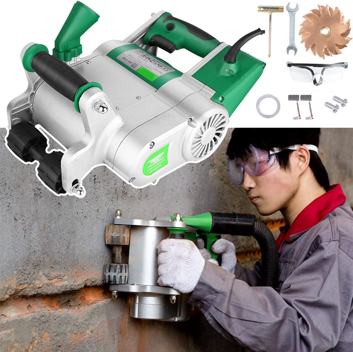 Rozador de pared de 1100 W, máquina tragamonedas de línea de pared, profundidad de ranura ajustable, cortador de hormigón y ranuradora de piso, máquina cortadora de ranura de pared (Color : 35mm)