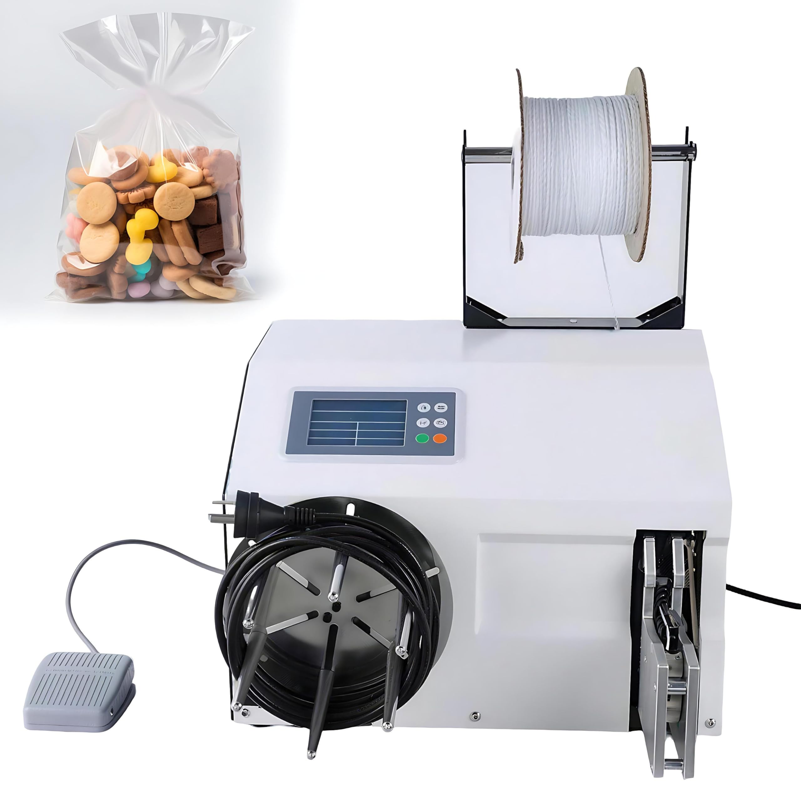 QIUNAOZI Automatic Wire Tying and Bundling Machine, Sealing Machine Automatic Twist Tie Bundle, Sensor Binding, for Food, with LCD Screen, Crafts,Stationery WireWindingandTyingMachine