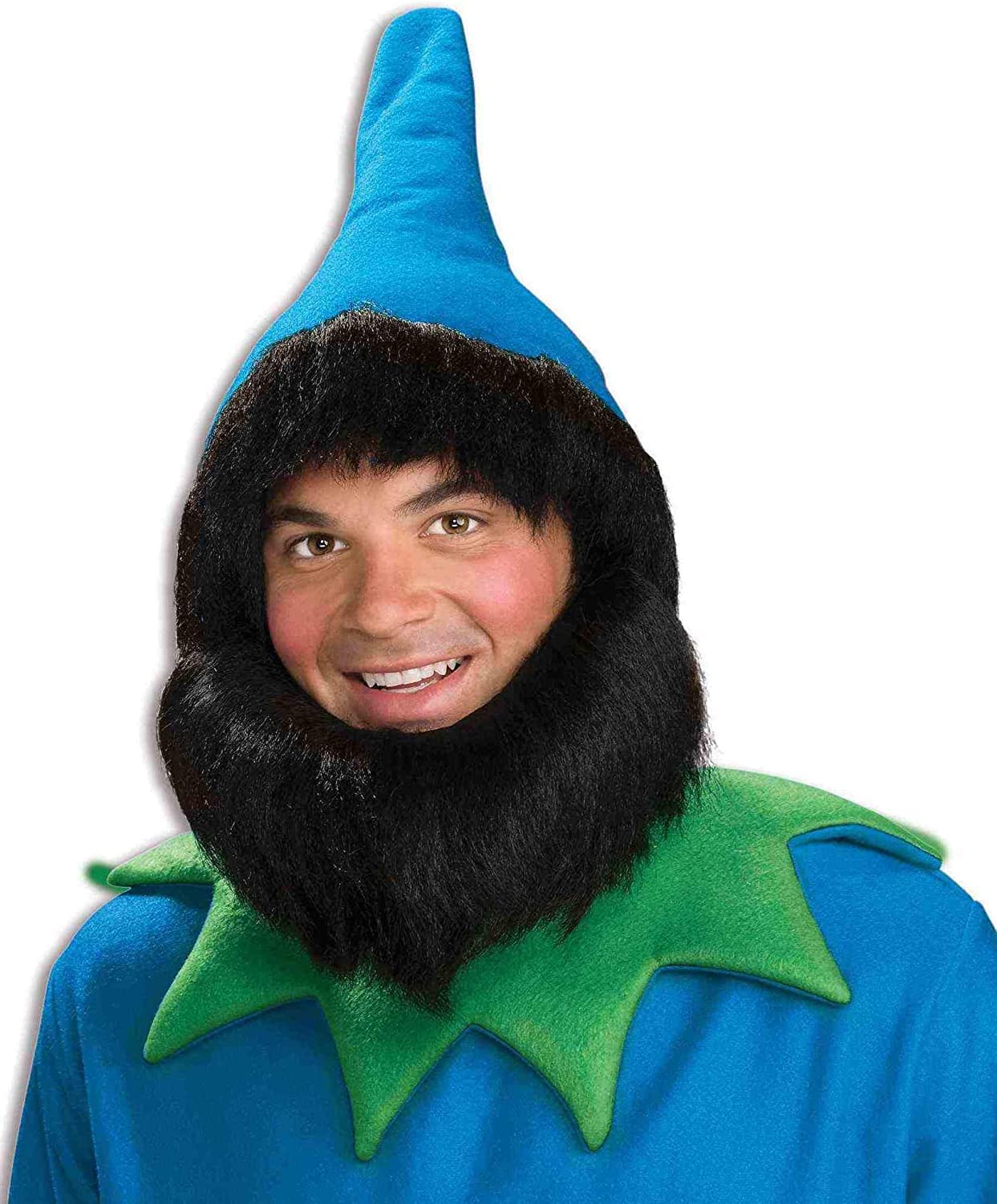 Forum Novelties Men's Elf Hat with Beard, Blue, One Size