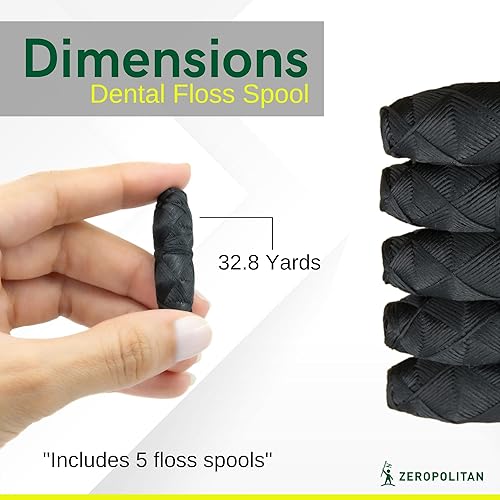 Miniatura 8 de Hilo dental de carbón de bambú - 33yd98.4 ft de hilo dental natural y biodegradable en recipiente de vidrio reutilizable o reciclable - Sabor
