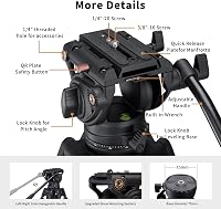 Cayer BV30 alumínium videó tripod 360° folyadék fejjel, DSLR kamerához 3
