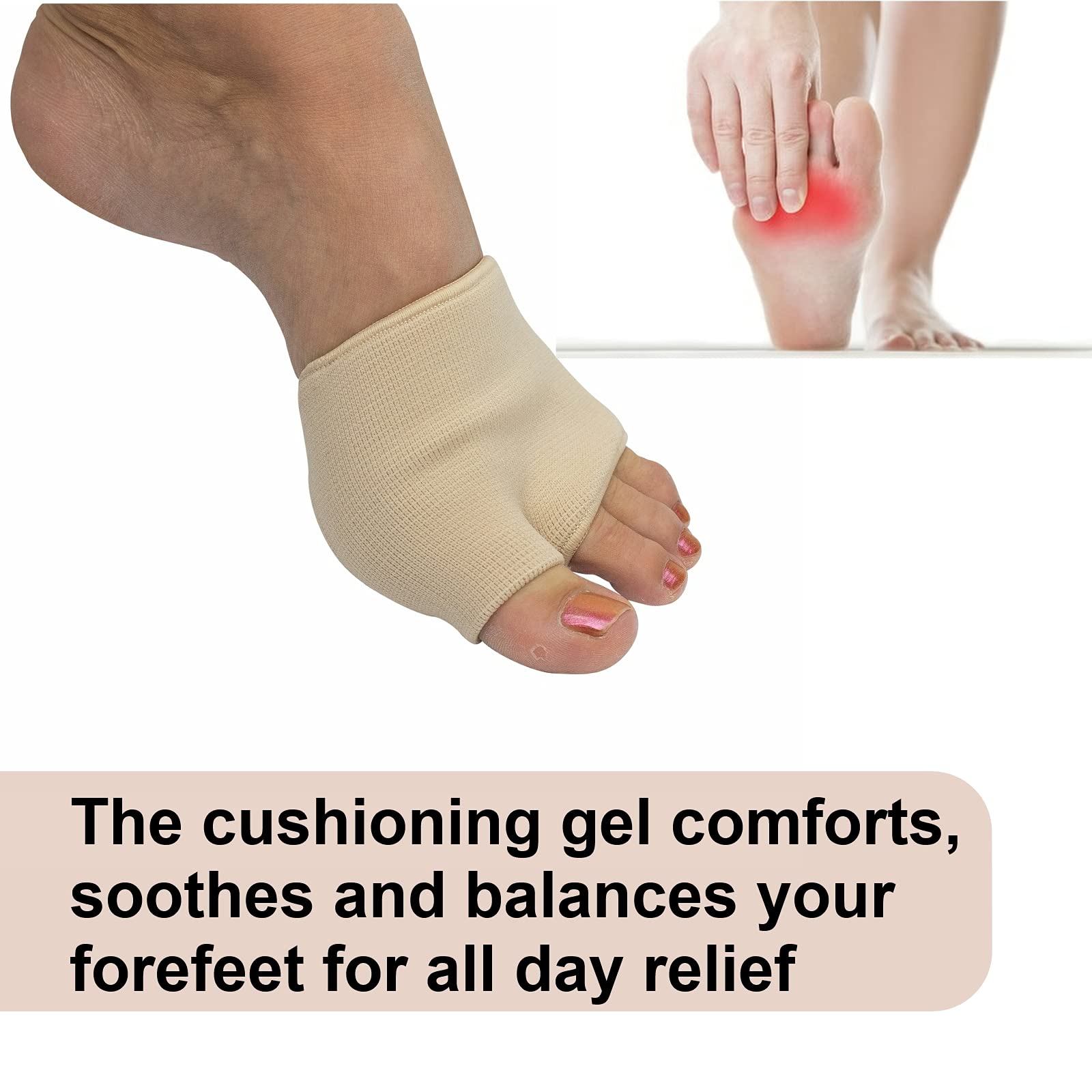 Medipaq® Metatarsal Gel Protector Cushion Pads Relieve Ball of Foot
