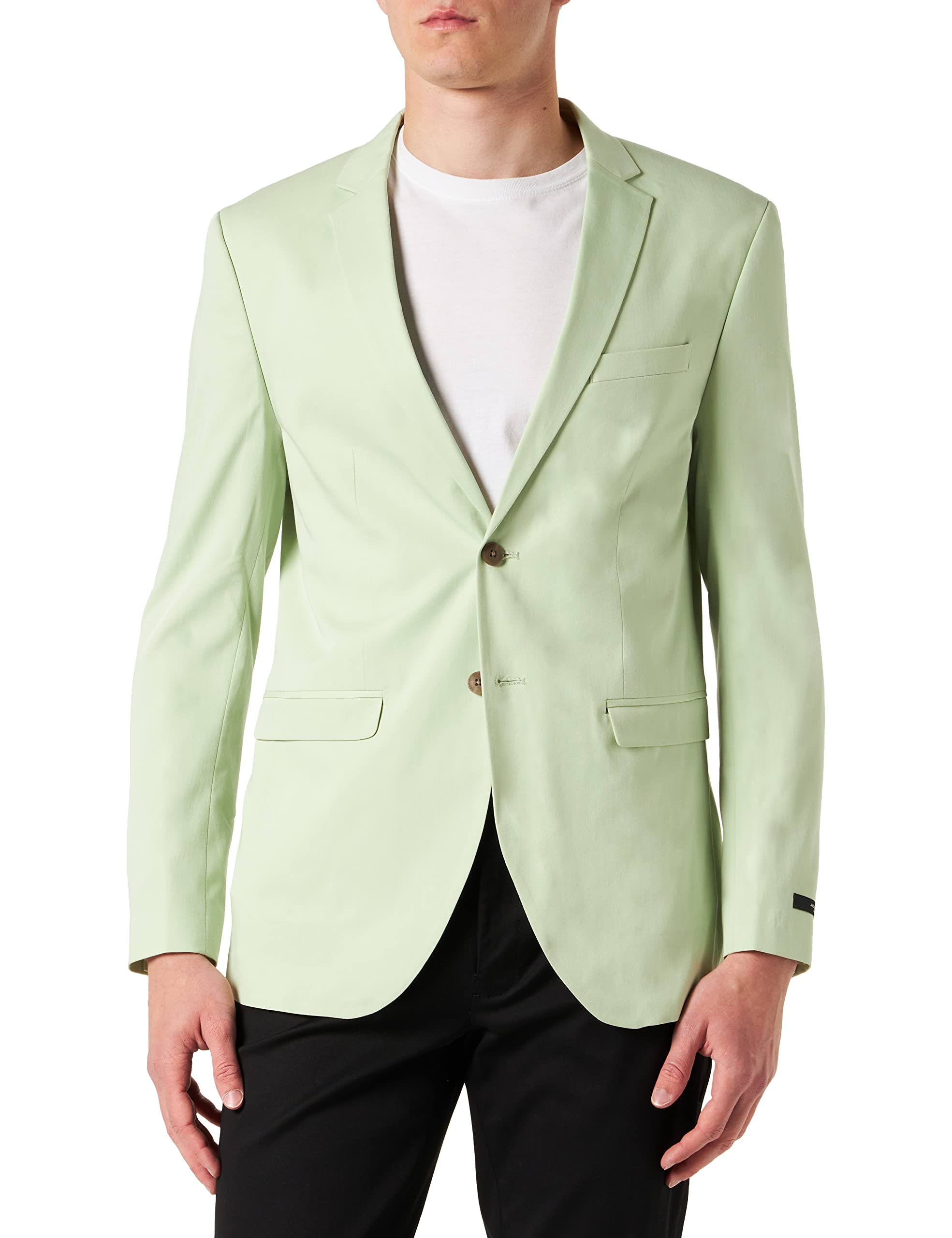 JACK & JONES Men's Jprfranco Check Blazer Suit Jacket, Celadon Green/Fit:Super Slim fit, 36R