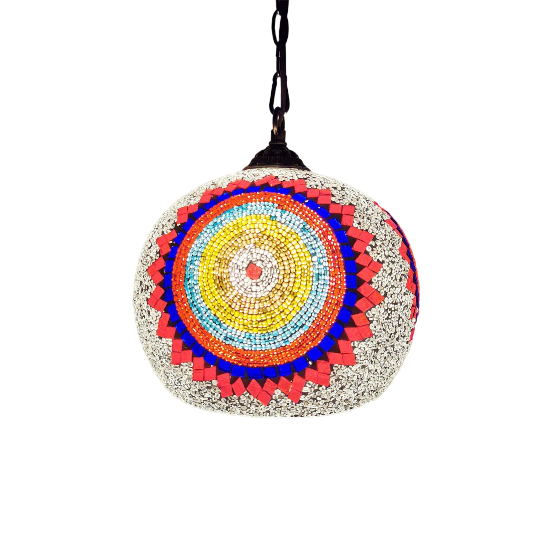 HPTHLY Turkish Moroccan Mosaic Plug In Swag Pendant Lamp Light Fixture Plugged Tiffany Chandelier For Hallway Aisle Porch Stairway Closet,8 Comfortable Anniversary (6-A)